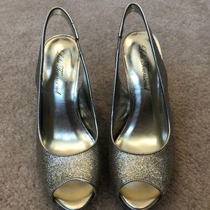 Lulu Townsend Gold Glitter Heels